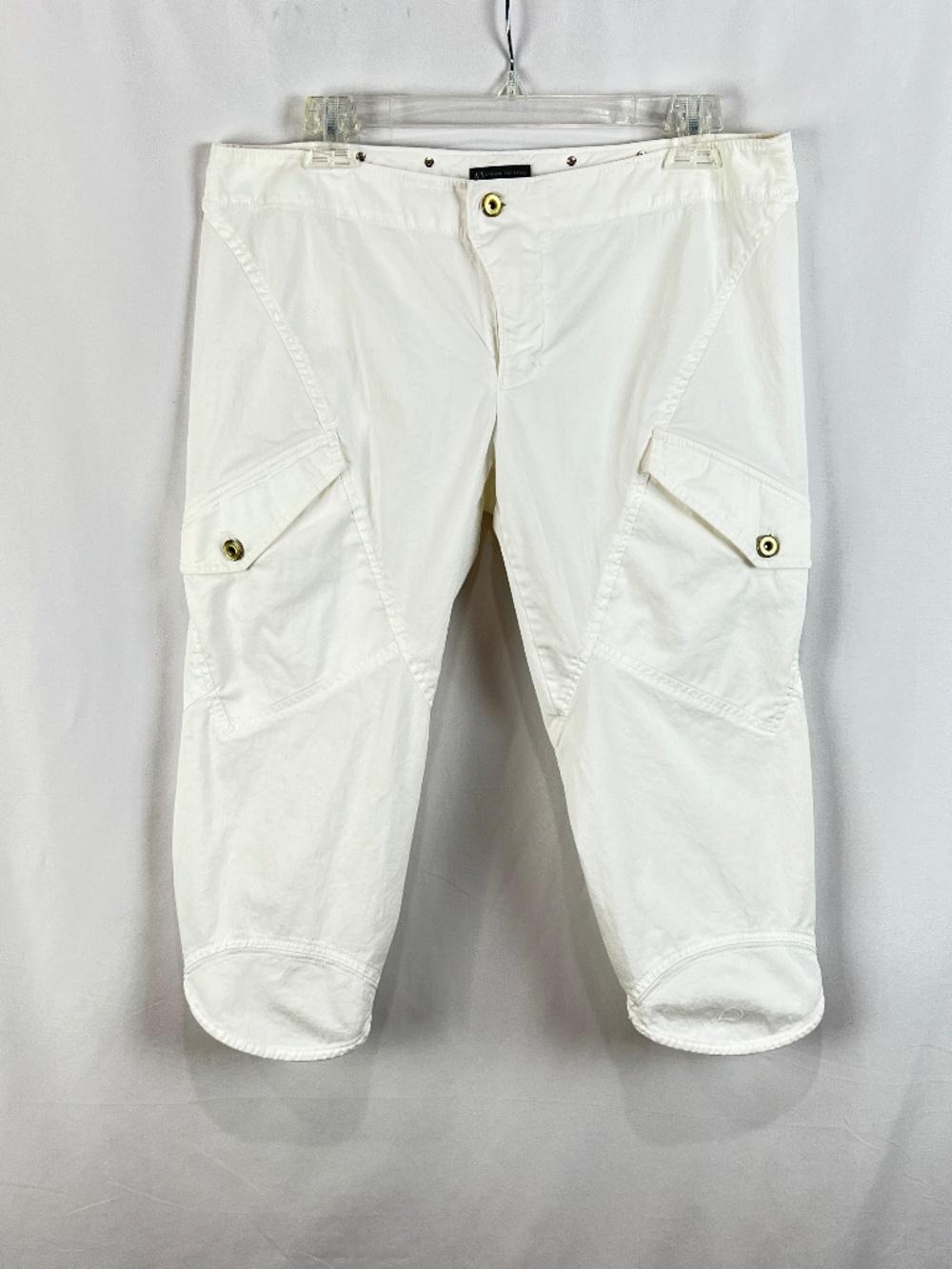Armani Exchange Capri Pants Pockets & Zipper Detail White Size 10
